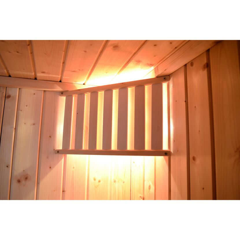 Holzlatten an der Wand einer Sauna VALIDA PLUS