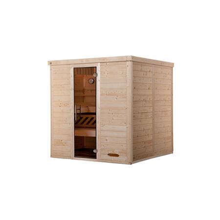 3. Bild von Massivholz-Elementsauna 'Kemi 4' Fichte natur, Glastür 188 x 188 x 200cm