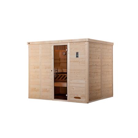 3. Bild von Massivholz-Elementsauna 'Kemi 5' 245 x 193 x 200 cm mit Glastür