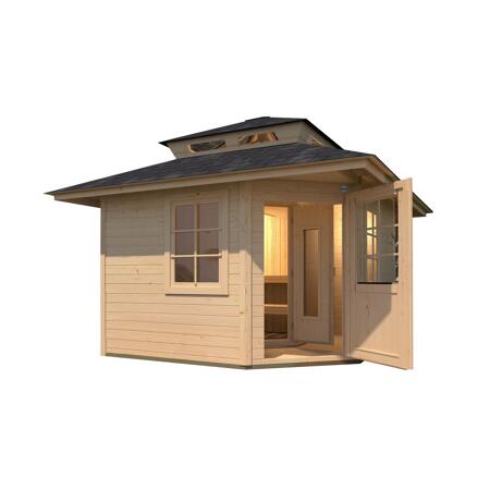 3. Bild von Saunahaus 'Kurikka' mit Sauna Varberg 3 und 7,5 kW BioS-Ofenset, Steuerung 298 x 298 x 315 cm