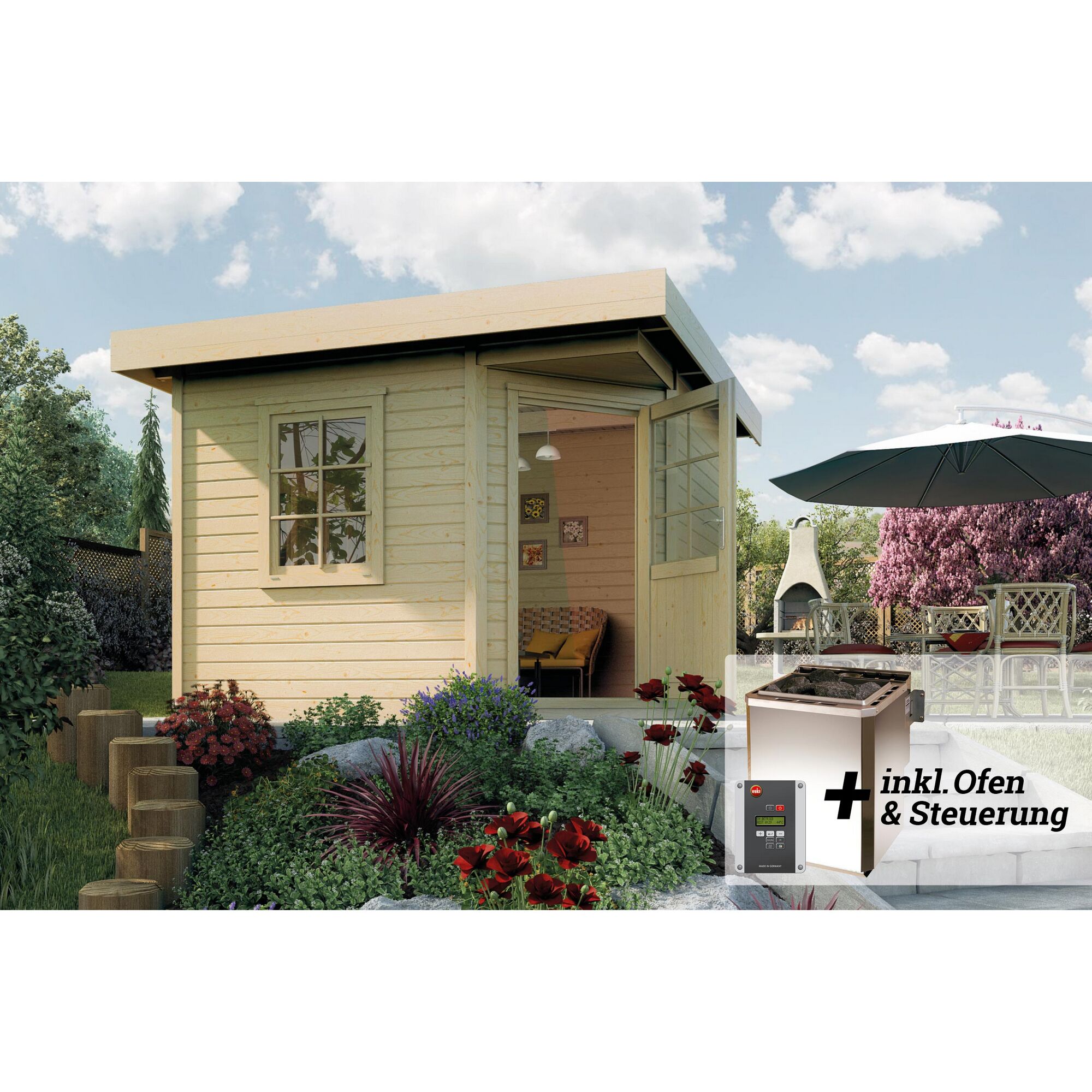 Gartenhaus weka SH SALO mit Ofen und Steuerung