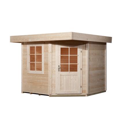 3. Bild von Saunahaus 'Salo 1' natur mit Sauna Varberg 3 und 7,5 kW OS-Ofenset, Steuerung 298 x 298 x 237 cm