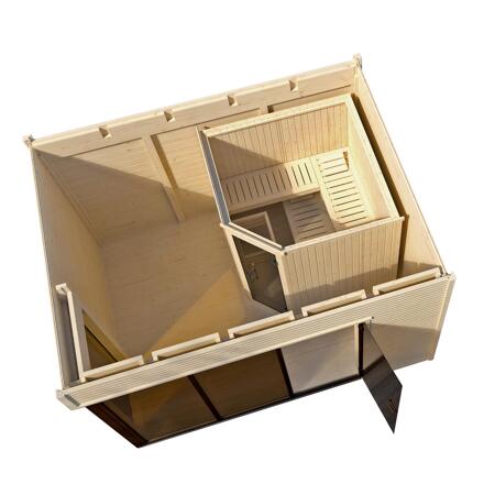 4. Bild von Design-Saunahaus 'Cubilis' mit Sauna Varberg 3 und 7,5 kW OS-Ofenset, Steuerung 380 x 300 x 249 cm