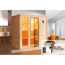 Premium-Massivholzsauna 'Bergen 1.8' mit 7,5 kW BioS-Ofenset, Steuerung, Glastür, Fenster 188 x 171 x 205 cm