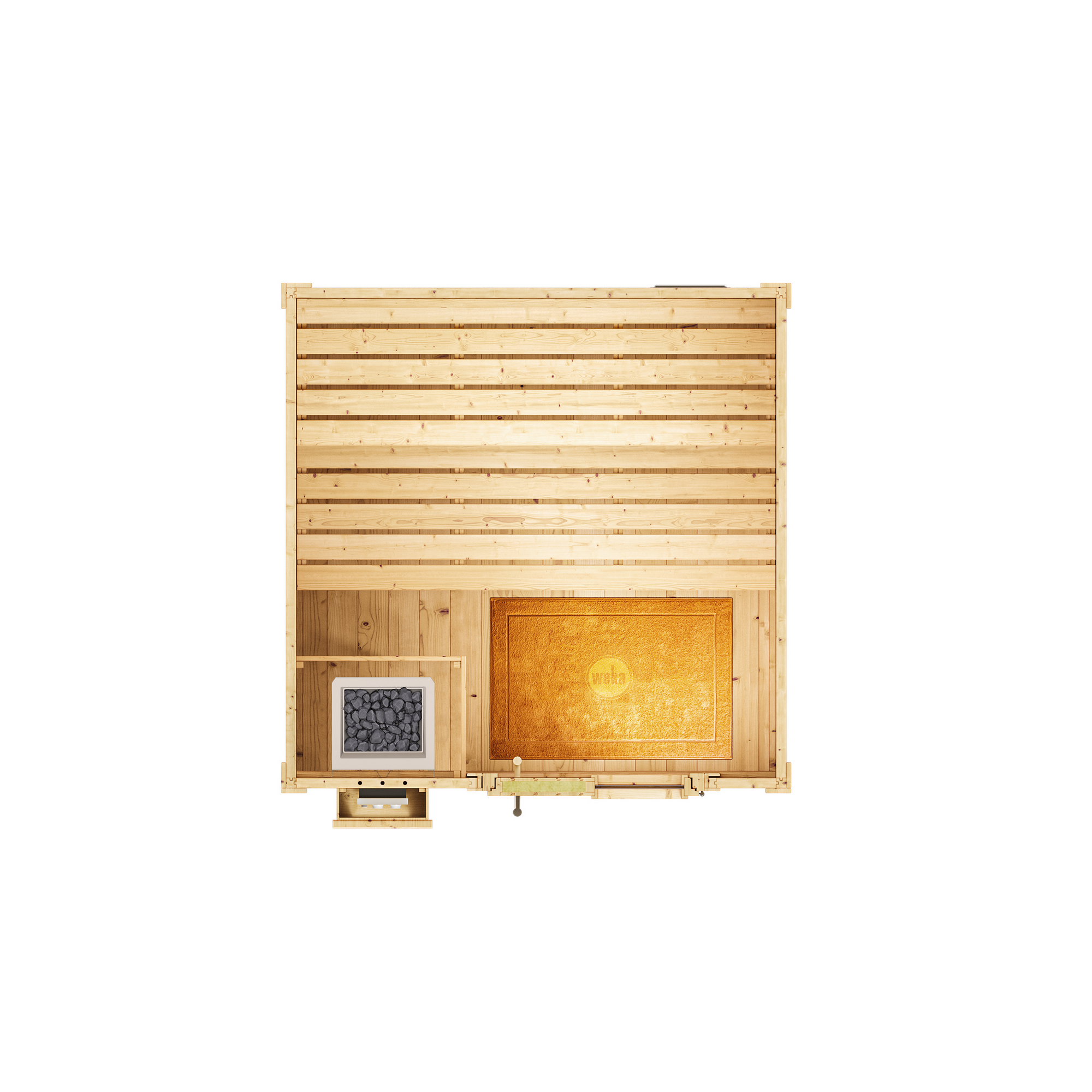 Saunahaus 'Naantali' natur mit 9 kW OS-Ofenset, externe Steuerung 186,6 x 186,6 x 253 + product picture