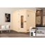 Premium-Massivholzsauna 'Turku 2 Eck' mit 7,5 kW BioS-Ofenset, Steuerung, Massivholztür 188 x 188 x 205 cm