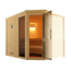 Verkleinertes Bild von Design-Sauna 'Cubilis 3' mit 7,5 kW OS-Ofenset, Steuerung, Glastür, Fenster 248 x 198 x 205 cm