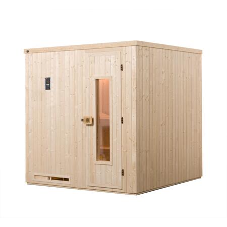3. Bild von Elementsauna 'Halmstad 2' mit 7,5 kW OS-Ofenset, Steuerung, Massivholztür 192 x 175 x 199 cm