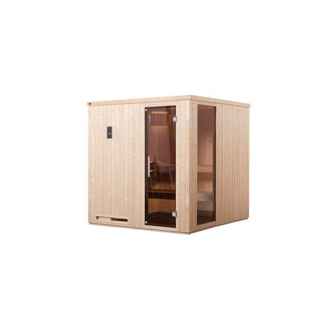 3. Bild von Elementsauna 'Halmstad 2' mit 7,5 kW BioS-Ofenset, Steuerung, Glastür, Fenster 192 x 175 x 199 cm