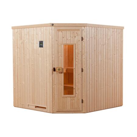 3. Bild von Elementsauna 'Varberg 3' mit 7,5 kW OS-Ofenset, Steuerung und Massivholztür 192 x 192 x 199 cm