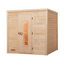 Premium-Massivholzsauna 'Bergen 1' mit 7,5 kW OS-Ofenset, Steuerung, Massivholztür 188 x 138 x 205 cm