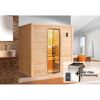 Sauna aus Holz mit Ofen und Steuerung