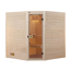 Massivholz-Sauna 'Valida 3 Eck' mit 9 kW K-Ofenset, integrierter Steuerung, Glastür 187 x 187 x 203,5 cm