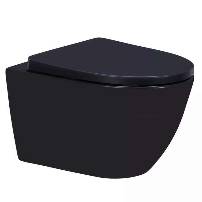 Bild von Wand-WC 'Nakia Twister Flush' Spülrandlos schwarzmatt