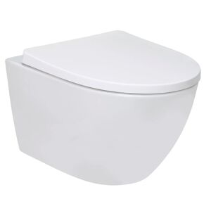Wand-WC 'Nakia Twister Flush' Spülrandlos matt weiß, inklusive WC-Sitz