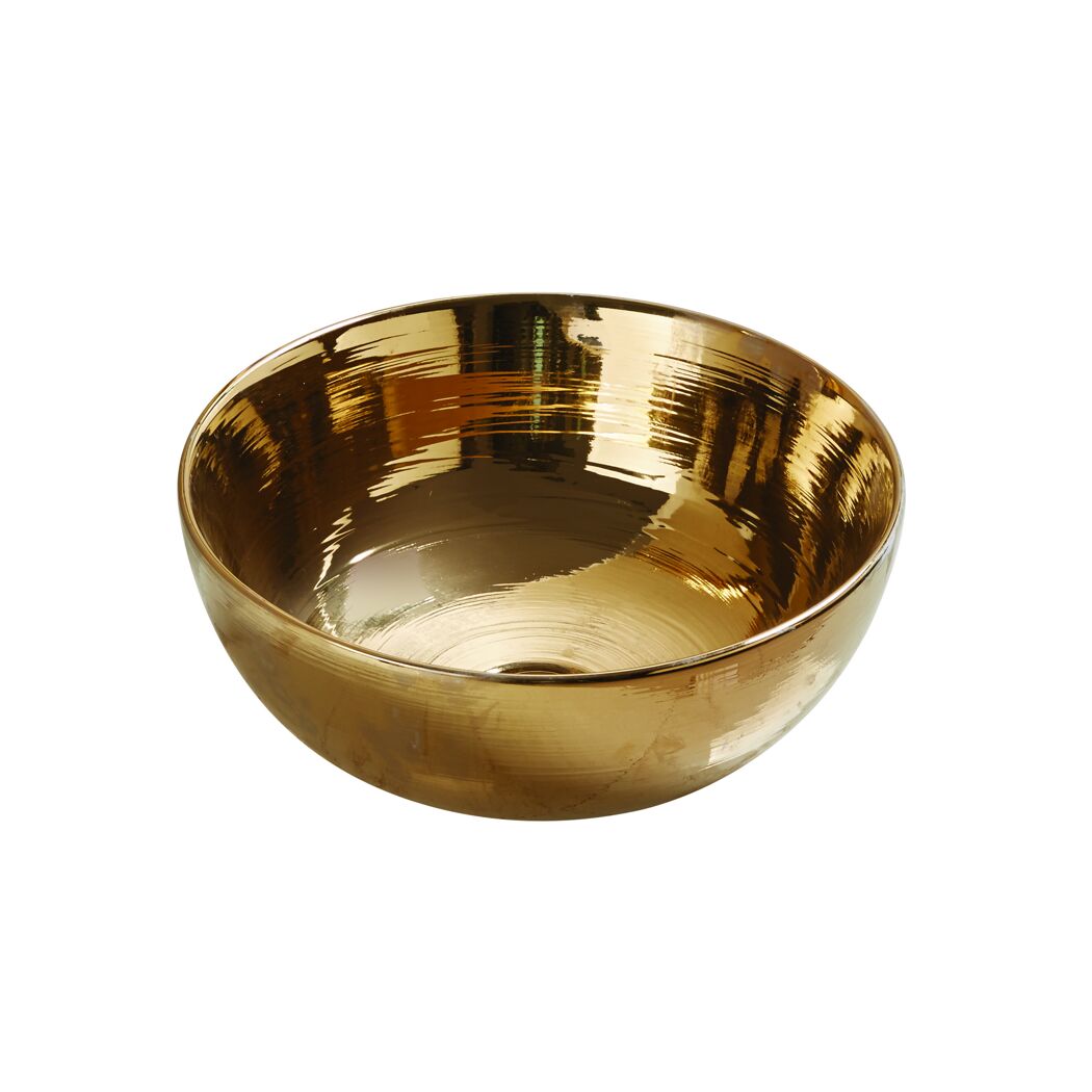 Runder goldfarbener Aufsatzwaschtisch Osiris