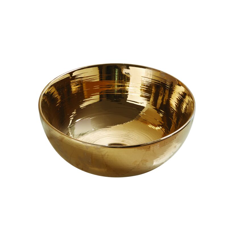 Runder goldfarbener Aufsatzwaschtisch Osiris