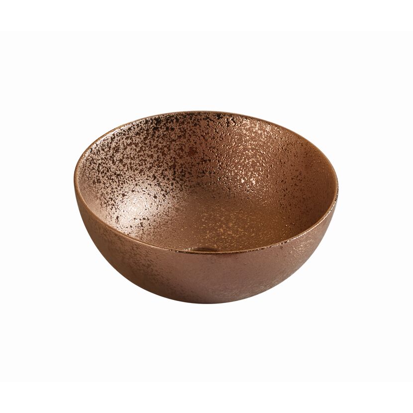 Aufsatzhandwaschbecken rund 'Osiris' roségoldfarben gemustert Ø 35,8 x 15,5 cm