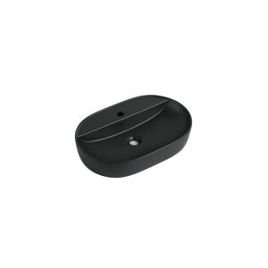 Aufsatzwaschtisch 'Tari' Keramik oval matt black 60,5 x 40 x 12 cm