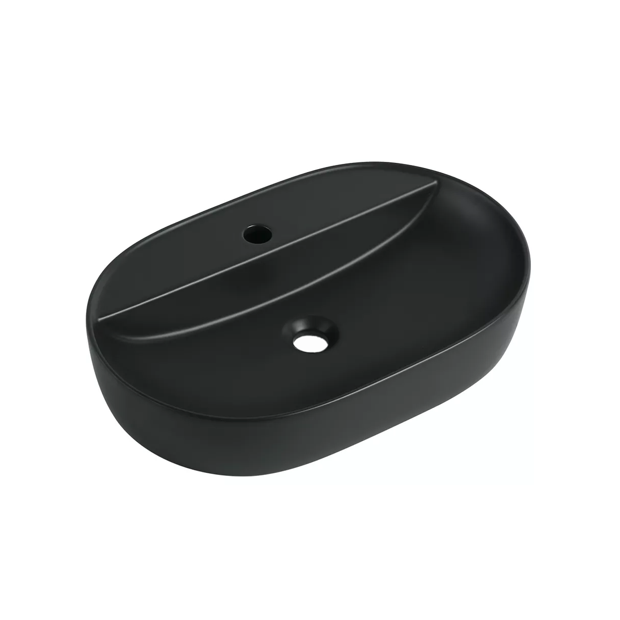 Aufsatzwaschbecken oval 'Tari' schwarz 60,5 x 12 x 40 cm