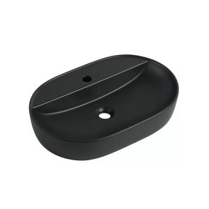 Aufsatzwaschbecken oval 'Tari' schwarz 60,5 x 12 x 40 cm
