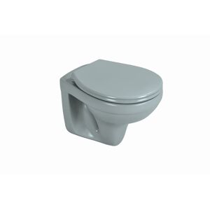 Wand-WC Tiefspüler spülrandlos matt grau, ohne WC-Sitz