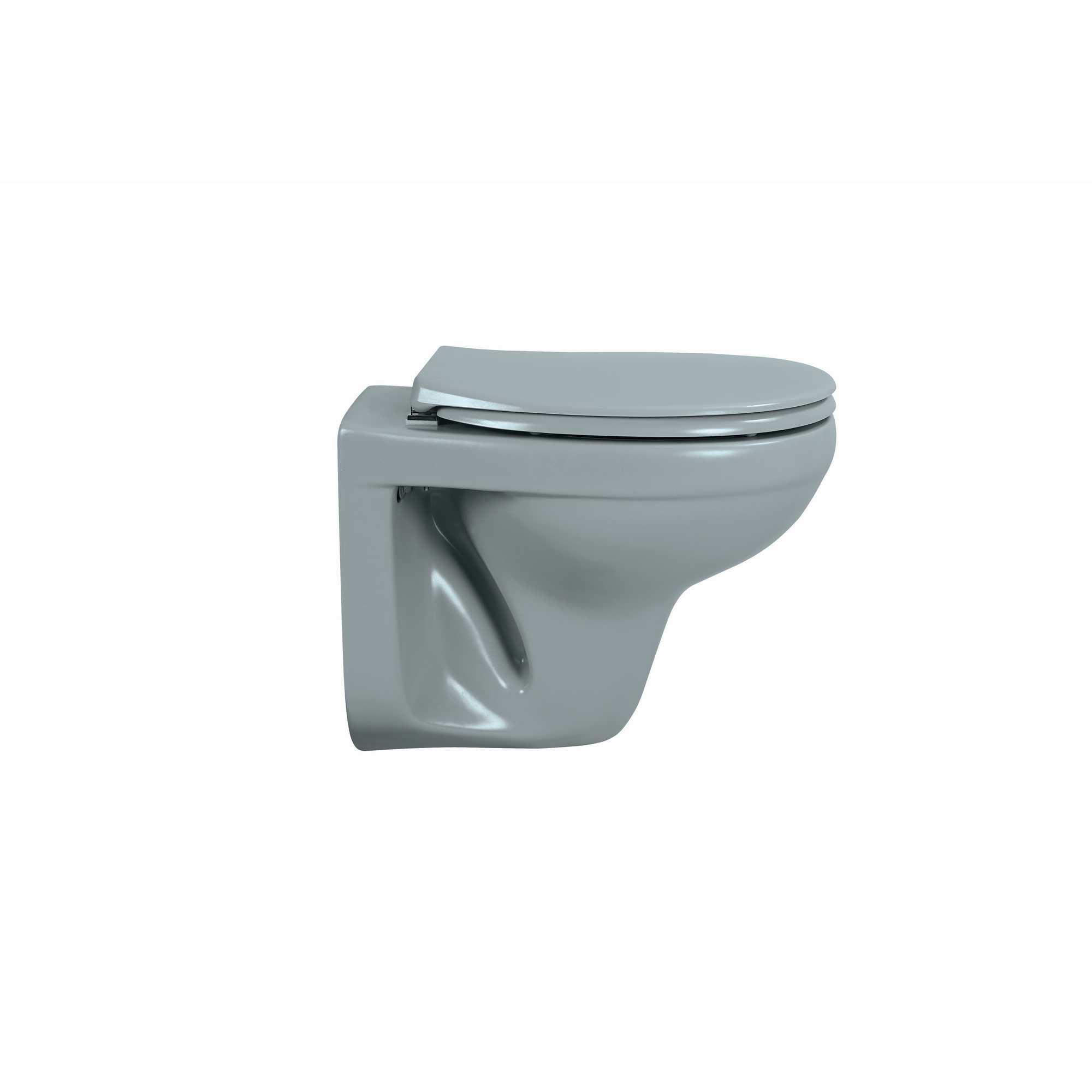 Wand-WC Tiefspüler spülrandlos matt grau, ohne WC-Sitz + product picture
