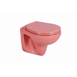 Wand-WC Tiefspüler spülrandlos matt rosa, ohne WC-Sitz