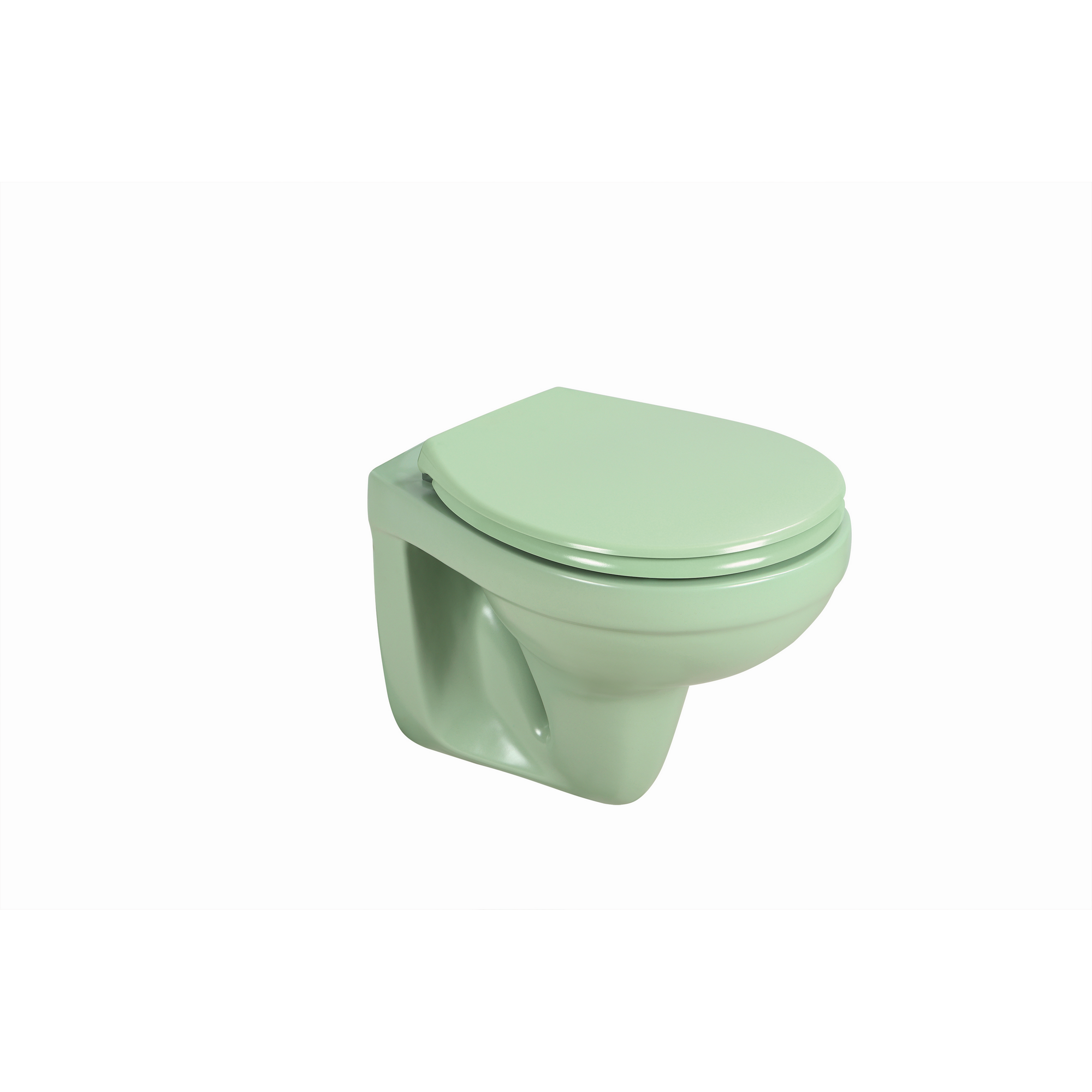 Wand-WC Tiefspüler spülrandlos matt lindgrün, ohne WC-Sitz + product picture
