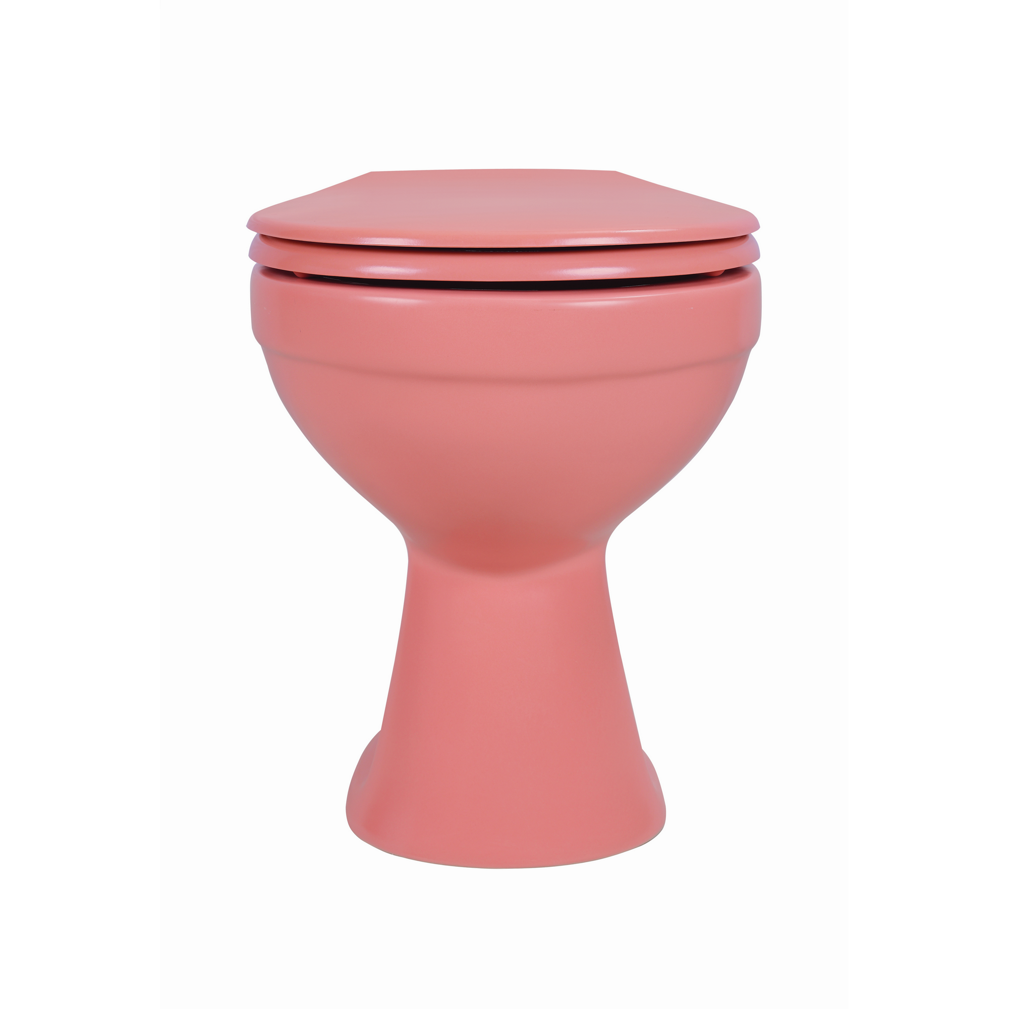 Stand-WC Tiefspüler spülrandlos matt rosa, WC-Sitz ohne