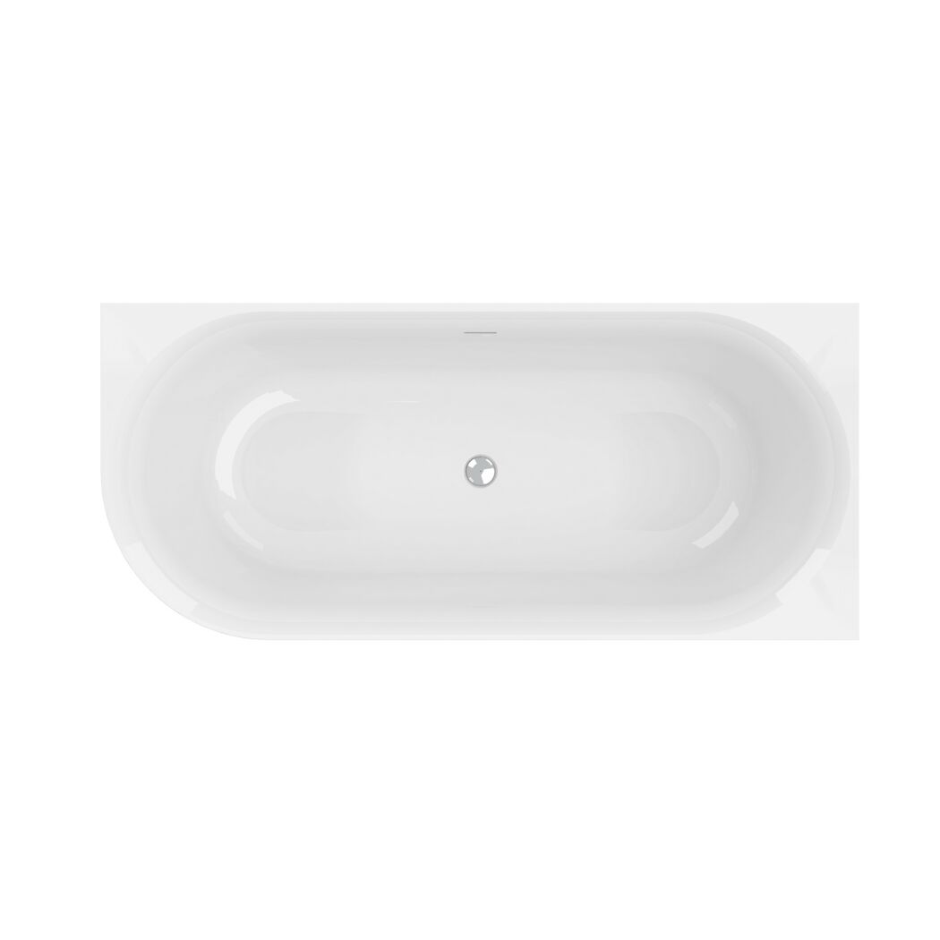 Weiße Eckbadewanne von oben