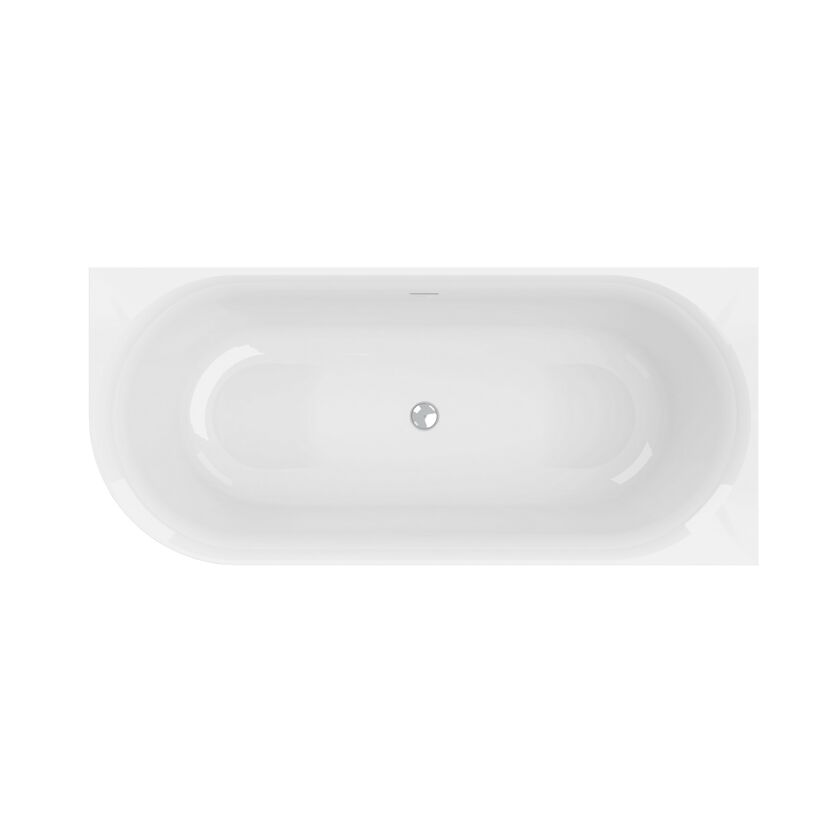Weiße Eckbadewanne von oben