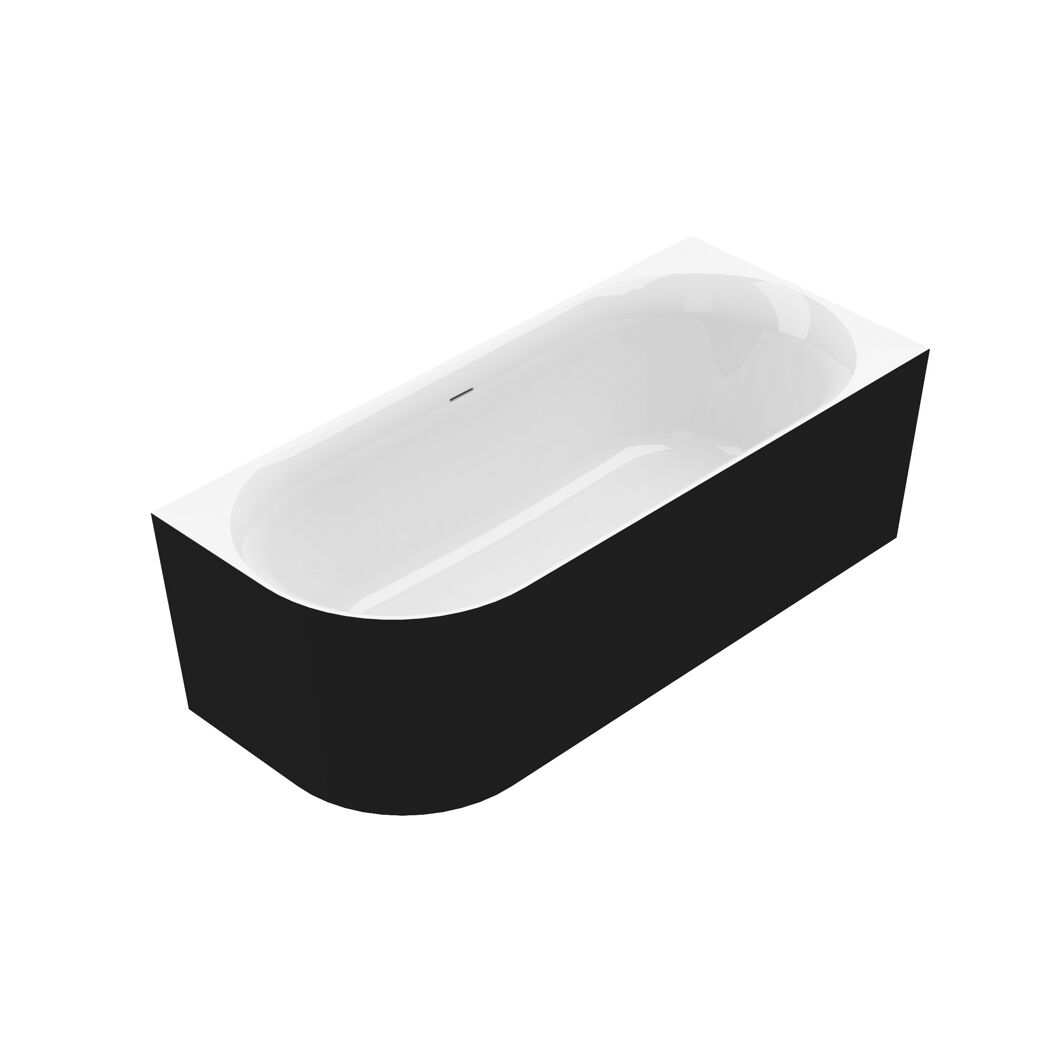 Schwarze Badewanne mit weißem Innenleben