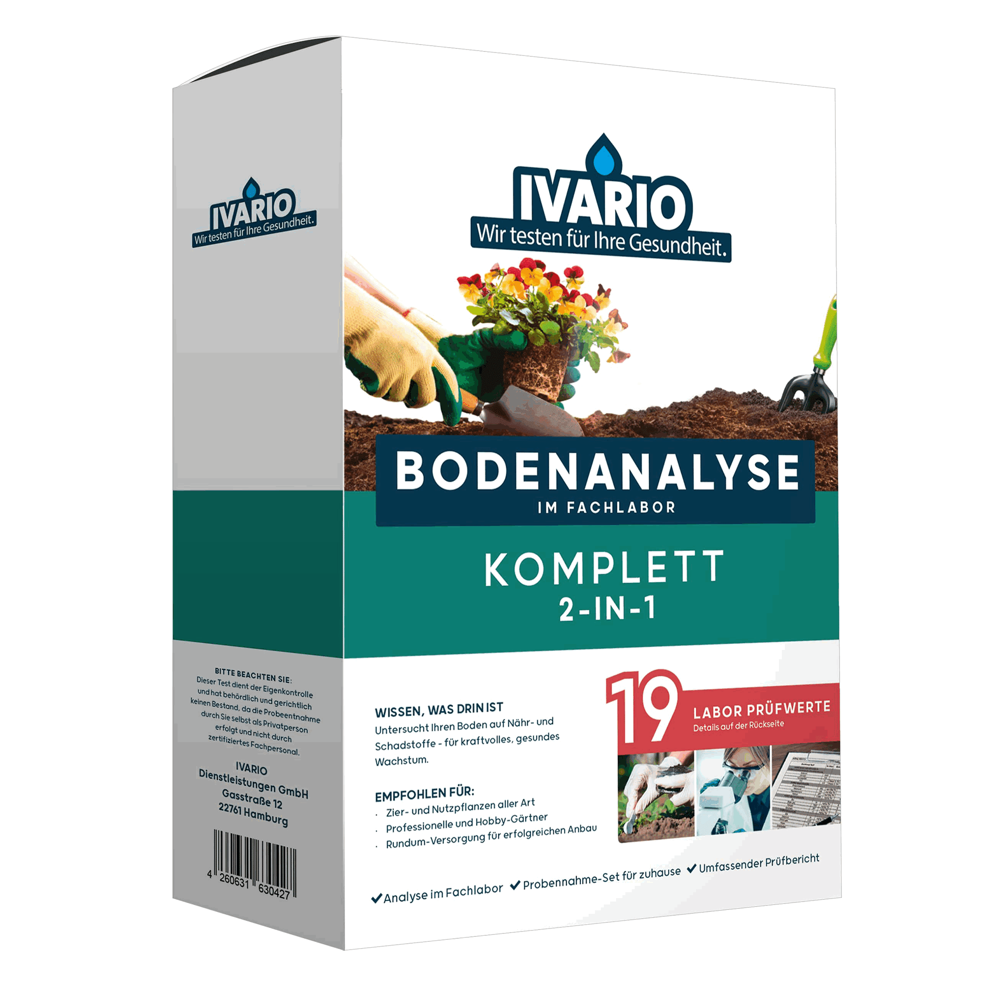 Bodentest '2-in-1 Komplett' 19 Prüfwerte + product picture