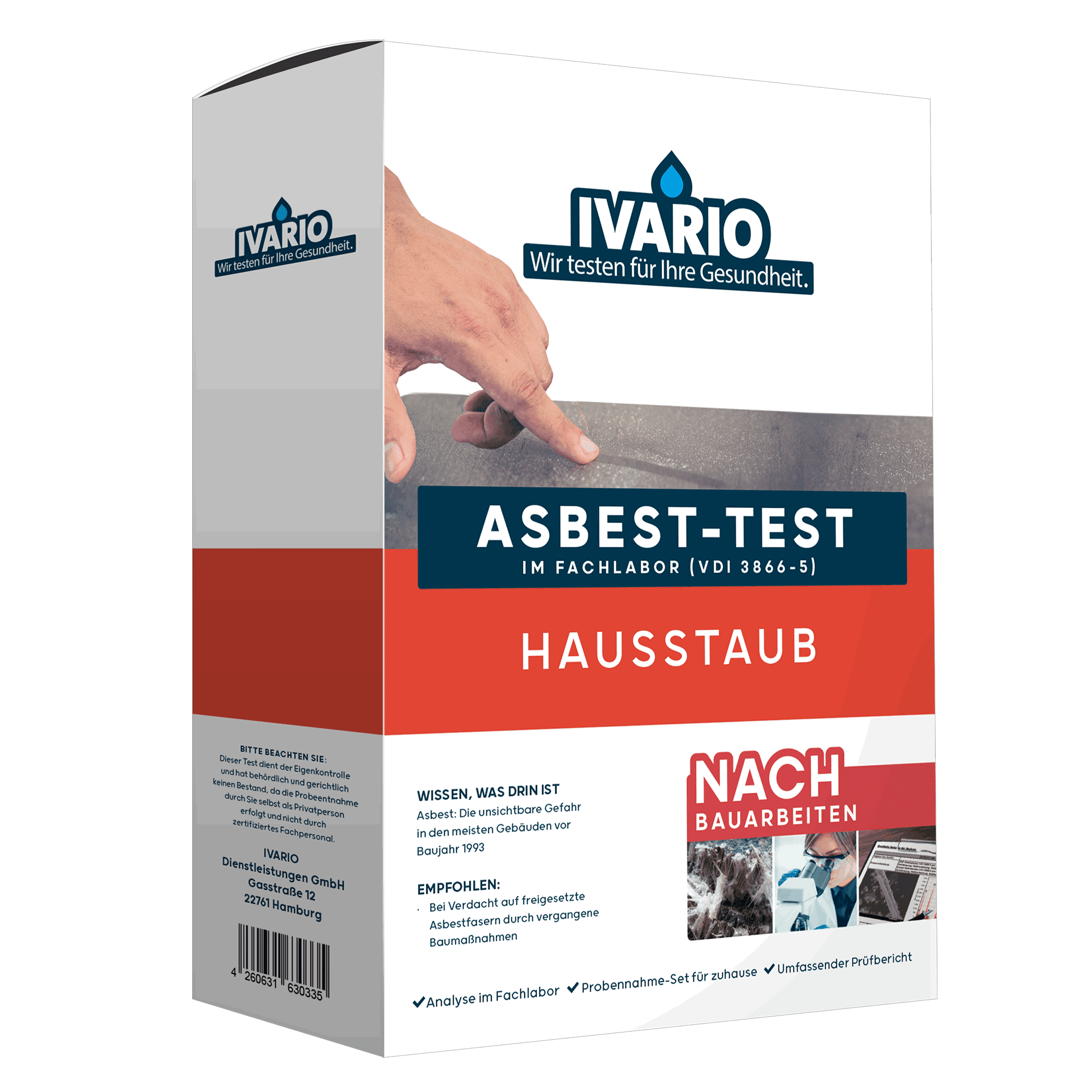 Asbesttest 'Hausstaub' + product picture