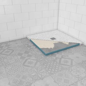 Duschwanne Polystyrol grau 90 x 90 x 4 cm