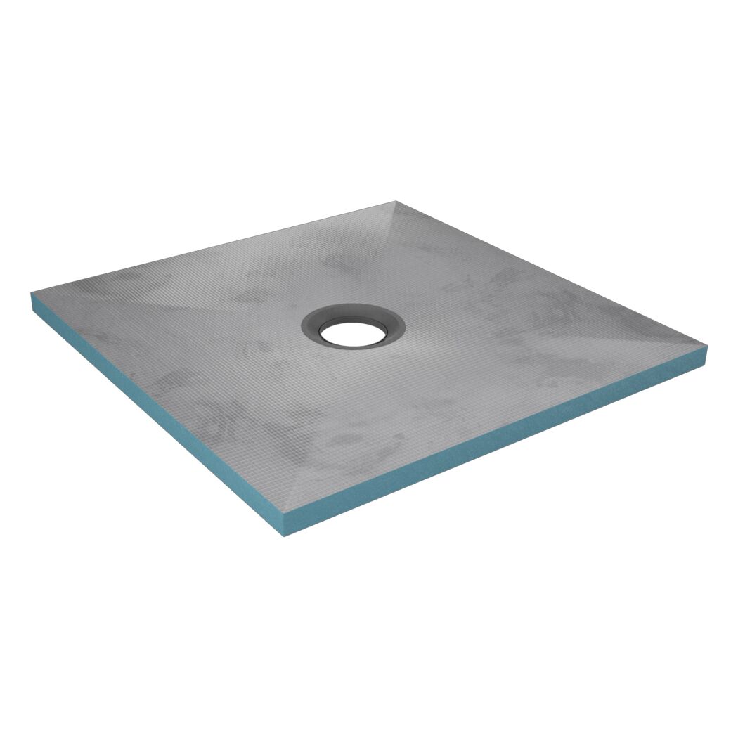 Duschwanne mit quadratischer Form und Ablaufloch