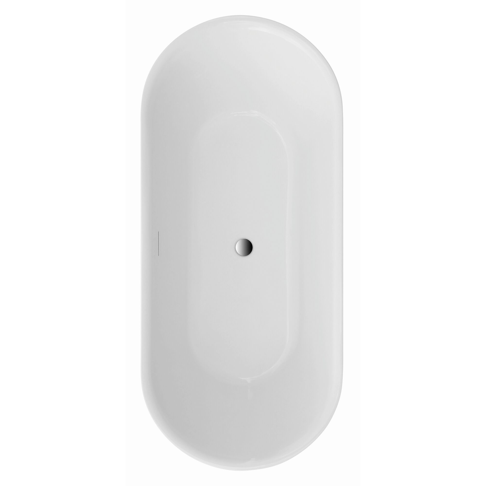 Freistehende weiße Badewanne von oben