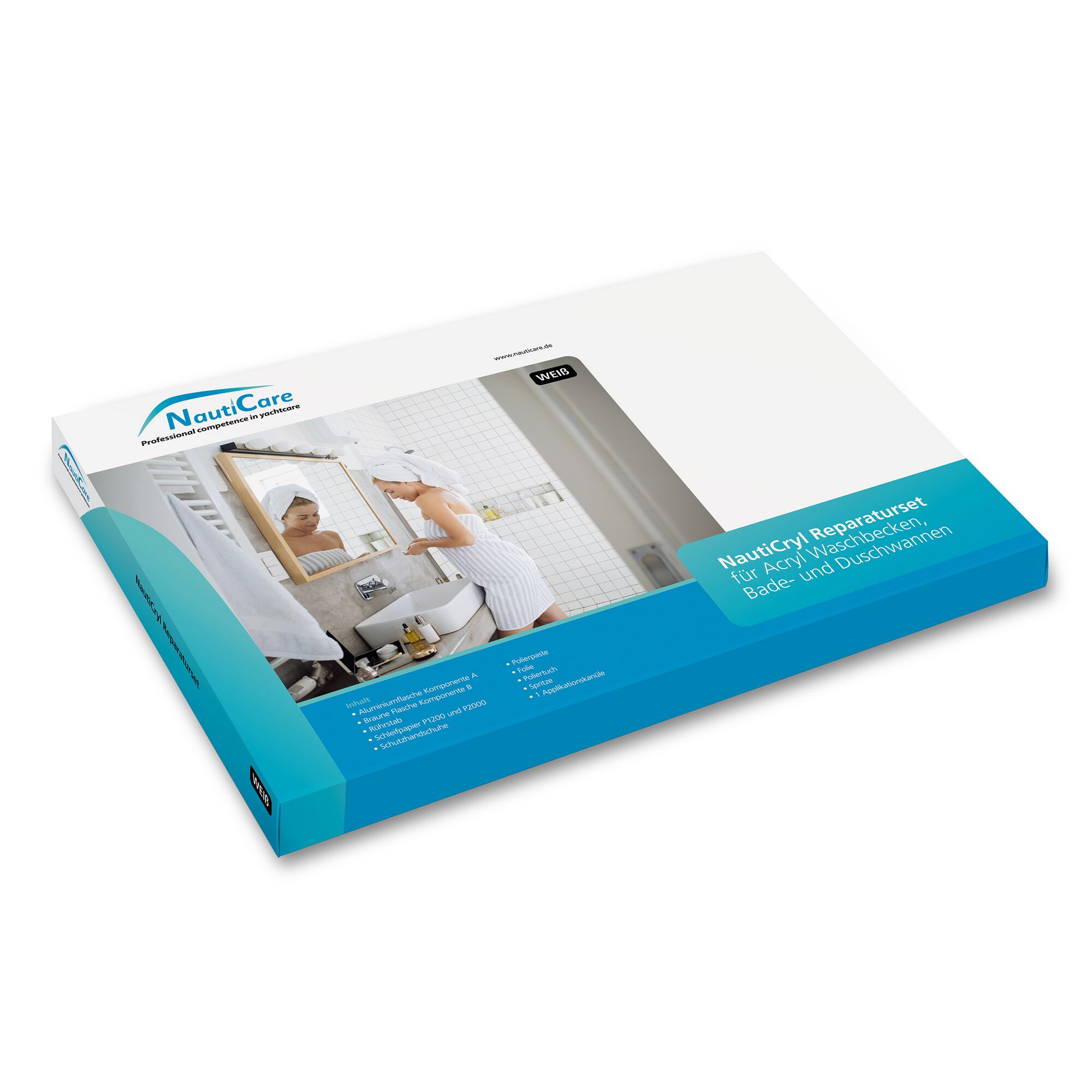 NautiCryl Reparaturset für Acryl Waschbecken, Bade- und Duschwannen