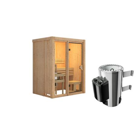 2. Bild von Systemsauna 'Solara 1' naturbelassen 3,6 kW Ofen 155 x 122 x 198 cm