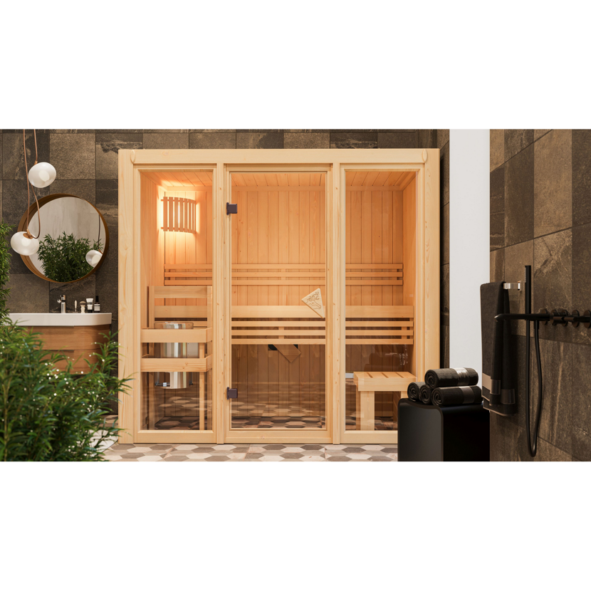 Sauna Solara 2 in einem Badezimmer