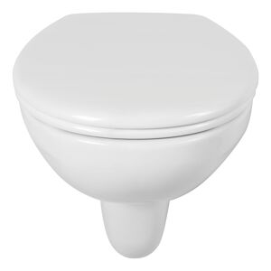 Wand-WC weiß spülrandlos mit WC-Sitz 40 x 53 cm