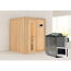 Elementsauna 'Abril' naturbelassen mit Energiespartür 9 kW Bio-Ofen externe Steuerung Easy 151 x 151 x 198 cm