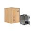 Elementsauna 'Abril' naturbelassen mit Energiespartür 9 kW Bio-Ofen externe Steuerung Easy 151 x 151 x 198 cm