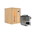 Elementsauna 'Abril' naturbelassen mit Energiespartür 9 kW Bio-Ofen externe Steuerung Easy 151 x 151 x 198 cm