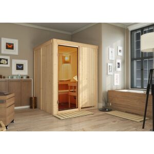 Elementsauna 'Abril' naturbelassen mit bronzierter Tür 151 x 151 x 198 cm