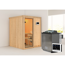Elementsauna 'Abril' naturbelassen 9 kW Bio-Ofen Edelstahl externe Steuerung Easy 151 x 151 x 198 cm