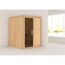 Elementsauna 'Abril' naturbelassen mit graphitfarbener Tür 151 x 151 x 198 cm
