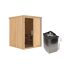 Sauna aus Holz mit Saunaofen