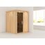 Elementsauna 'Abril' naturbelassen mit Kranz und graphitfarbener Tür 165 x 165 x 202 cm